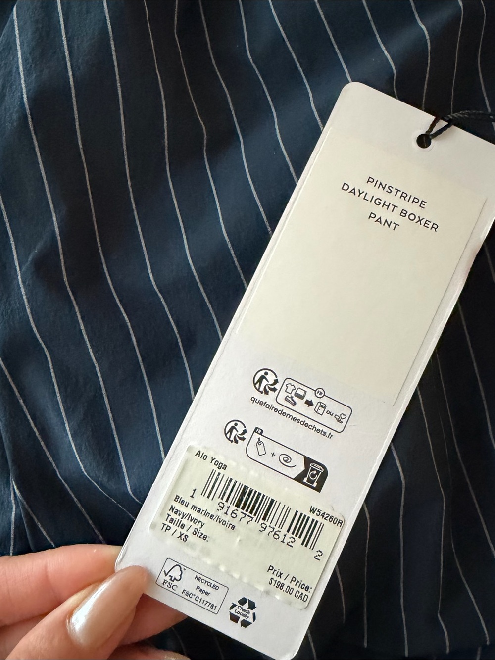 ALO Yoga Navy Pinstripe pants - Picture 2 of 4